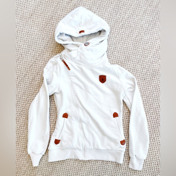 Wanakome Athena Ivory Full-Zip Hoodie S white hooded zip jacket fleece - Picture 7 of 10